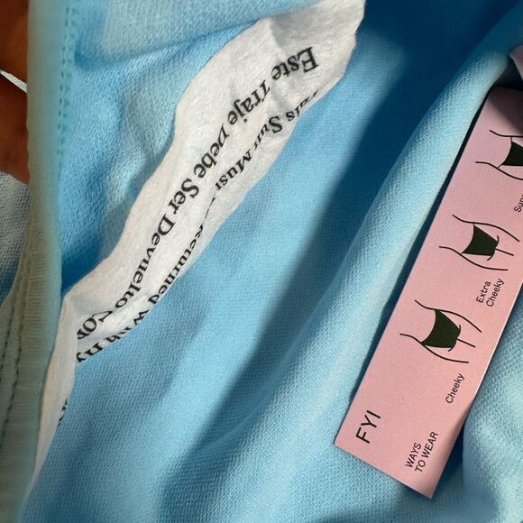 NWT Wild Fable Women’s Light Blue Side Ties Scoop Bikini Bottom - Size L 12/14 - Picture 6 of 8